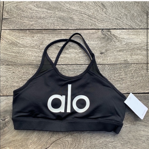 NEW ALO Yoga Starlet Black/White Sports Bra - Picture 4 of 5